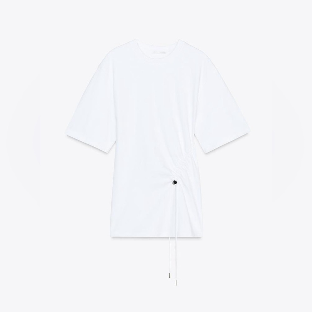 Zara ASYMMETRIC STOPPER T-SHIRT